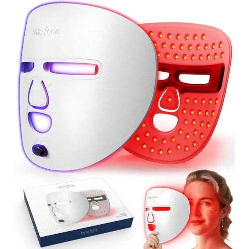 LED mask in use